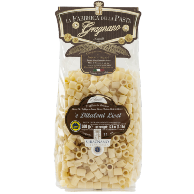 Pasta di Gragnano I.G.P. ‘E Ditaloni lisci “La Fabbrica della Pasta” - 500 gr Pasta tipica artigianale di Napoli