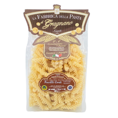 Pasta di Gragnano I.G.P. Fusilli corti “La Fabbrica della Pasta” - 500 gr Pasta tipica artigianale di Napoli