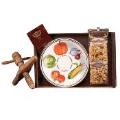 Confezione regalo Pasta di Gragnano I.G.P. "La Fabbrica della Pasta" - 500 gr con Piatto - Decorazione Verdure