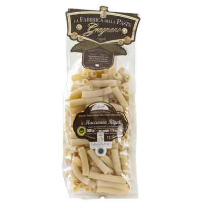 Pasta di Gragnano I.G.P. ‘E Maccarun rigati “La Fabbrica della Pasta” - 500 gr Pasta tipica artigianale di Napoli