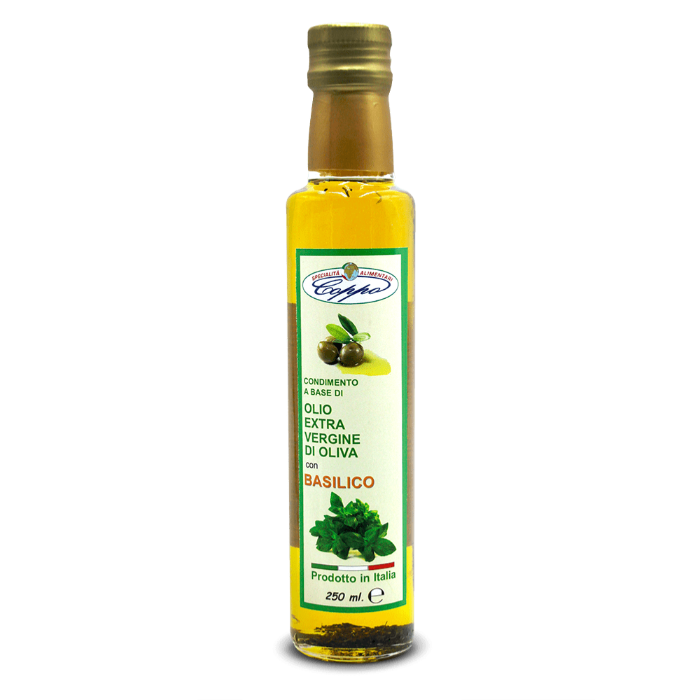 Olio extravergine di oliva aromatizzato al basilico