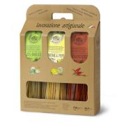 Confezione regalo Gourmet Linguine Morelli pasta colorata aromatizzata - 750 gr Pasta artigianale Toscana fatta a mano