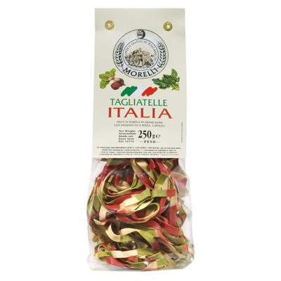 Pasta tricolore con barbabietola e spinaci Tagliatelle Morelli - 250 gr Pastificio artigianale italiano